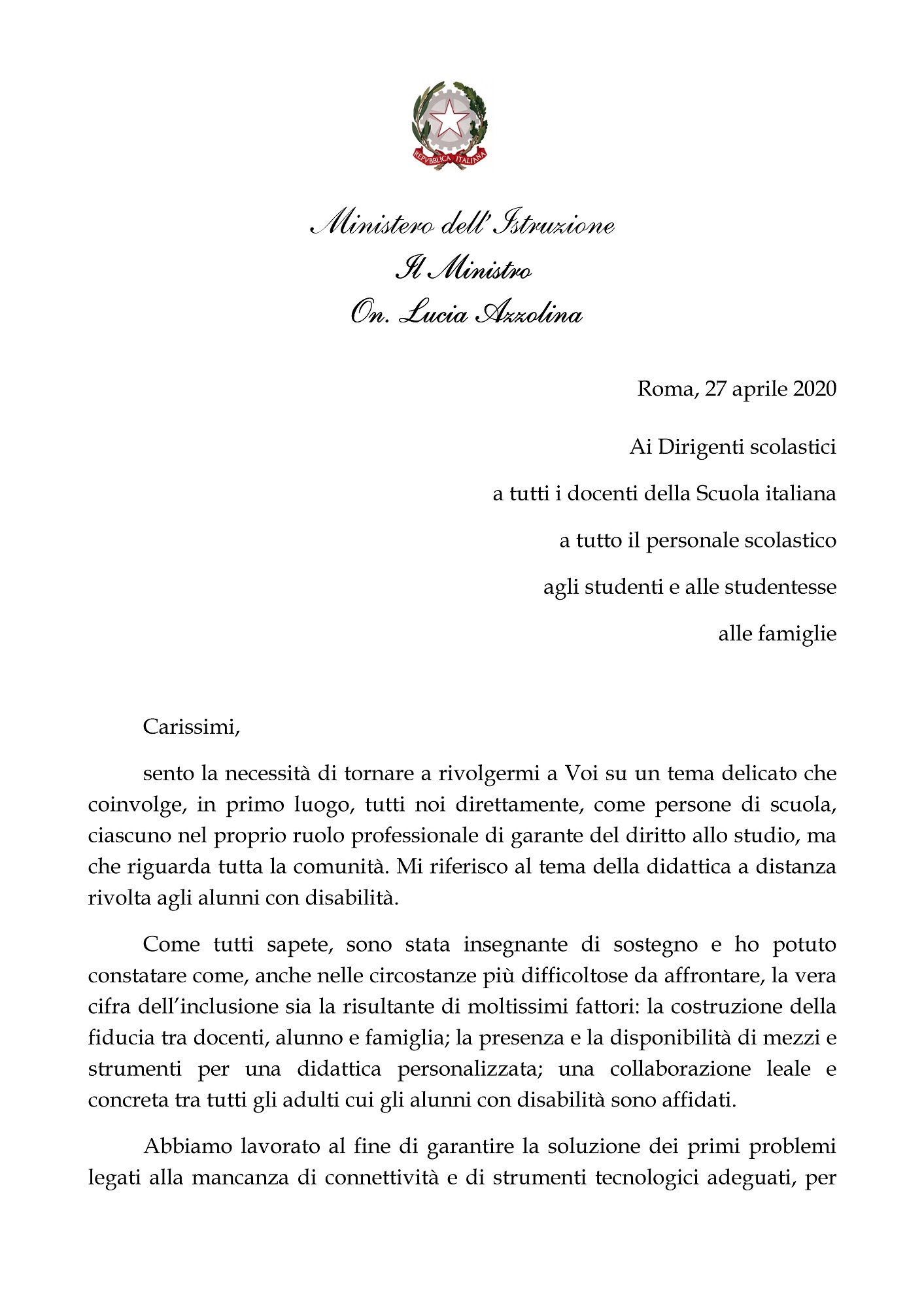 Tutela diritto studio alunni con disabilita Pagina 1